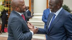 President William Ruto with Lang'ata MP Jalang'o at State House, Nairobi on July 4, 2023