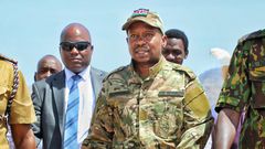 Interior Cabinet Secretary Kithure Kindiki during a tour of Turkana County