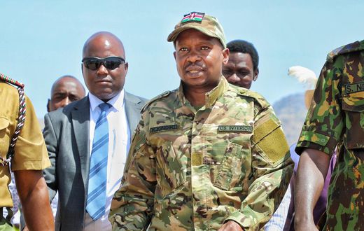 Interior Cabinet Secretary Kithure Kindiki during a tour of Turkana County
