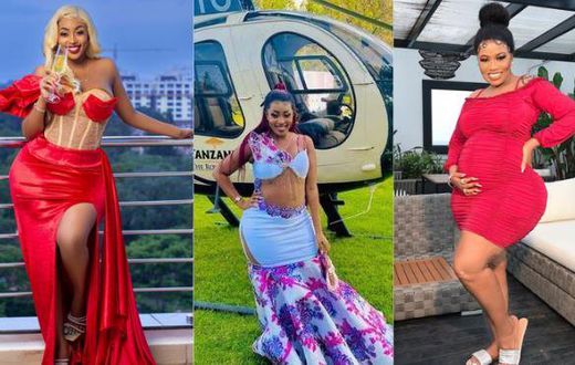 A collage image of Amber Ray and Vera Sidika