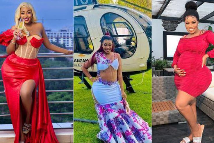 A collage image of Amber Ray and Vera Sidika