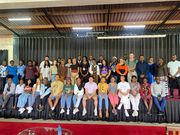 Mwalimu Frank Otieno and students from the US in Kenya to study Kiswahili