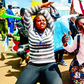Mercy Tarus (left) during protests against Uasin Gishu County Government on August 9, 2023