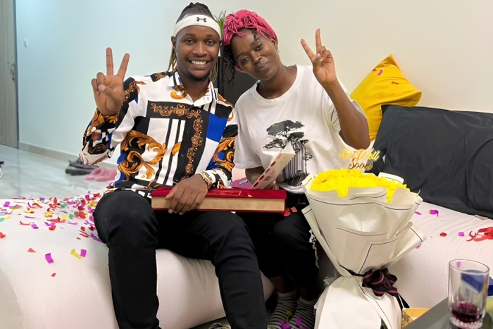 David Moya when he surprised girlfriend to the late DJ Babu