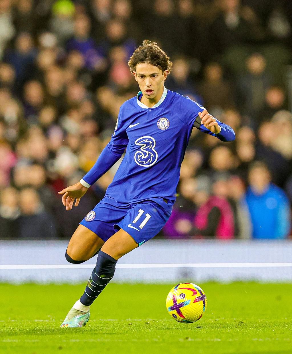 Joao Felix (11) of Chelsea during the Premier League match between Fulham and Chelsea at Craven Cottage on January 12, 2023.