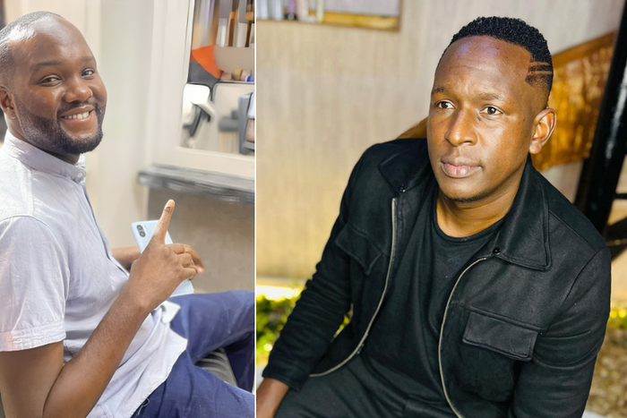 A collage of Paul Ogutu and YY Comedian