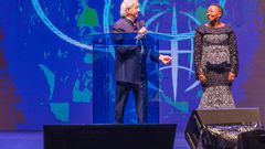 First Lady Rachel Ruto with Benny Hinn at Nyayo National Stadium on Saturday, February 24, 2024