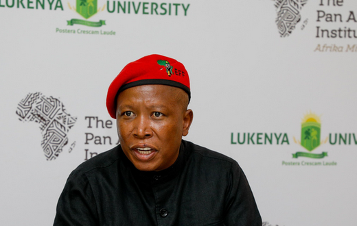 South Africa opposition leader Julius Malema during his visit to Kenya