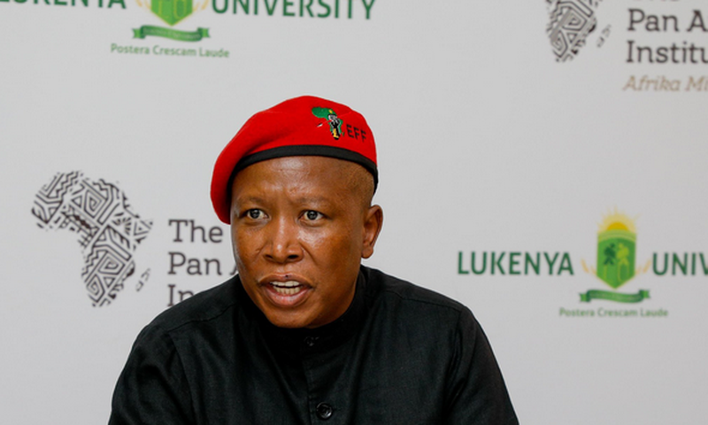 South Africa opposition leader Julius Malema during his visit to Kenya