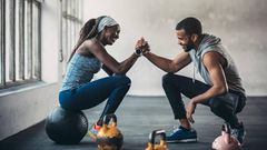 Couple exercising