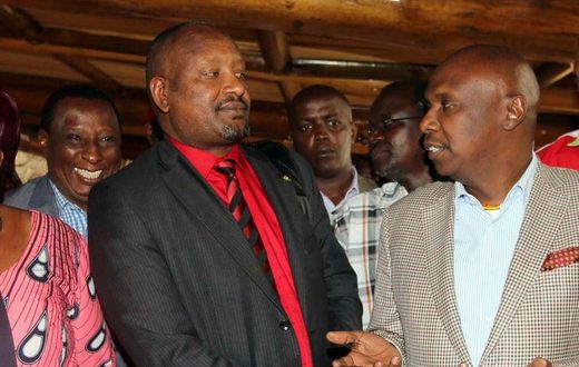 File image of Kanu Secretary General Nick Salat (left) and chairman Gideon Moi