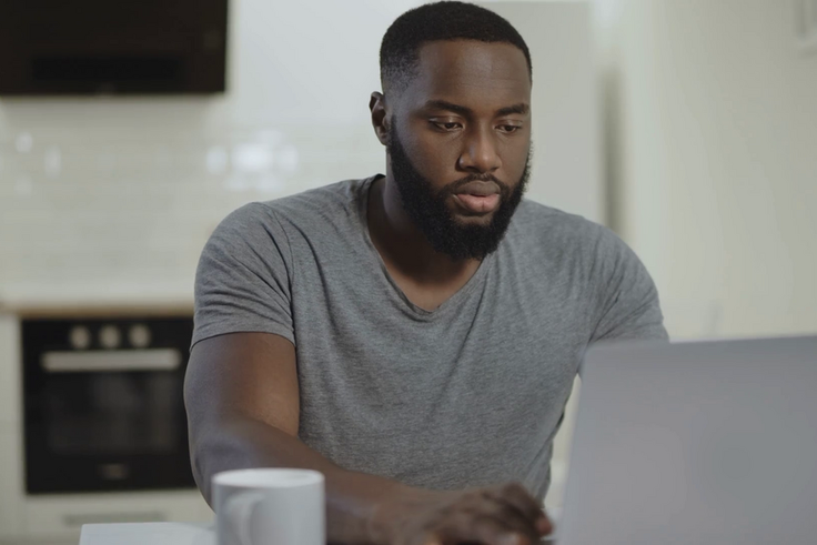 A man working on a computer