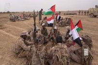 Houthi fighters gather during a military maneuver near Sanaa, Yemen, October 30, 2023
