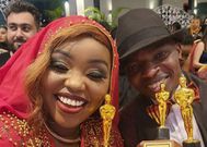 NTV's Lofty Matambo and Fridah Mwaka who were named 2022 journalists of the year at the Pwani Golden Awards in Mombasa on December 3, 2022