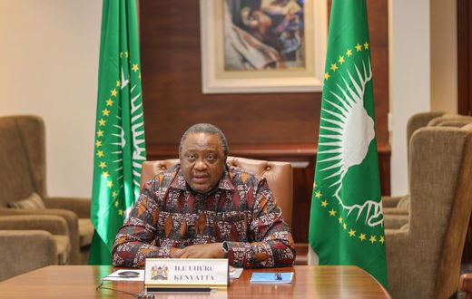 Former President Uhuru Kenyatta in his office on December 1, 2023