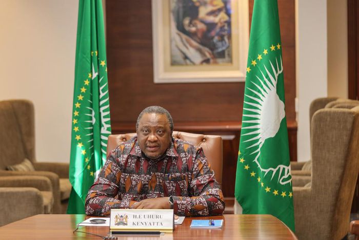 Former President Uhuru Kenyatta in his office on December 1, 2023