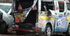 Car involved in an accident along the Nairobi-Nakuru Highway