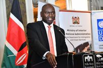Immigration and Citizen Services PS Julius Bitok during the signing of a memorandum of understanding between the Ministry of Interior and National Administration and the United Nations Development Programme(UNDP) in Nairobi on August 14, 2023