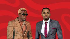 A collage showing Tanzanian singer Diamond Platnumz with Kenyan singer Willy Paul