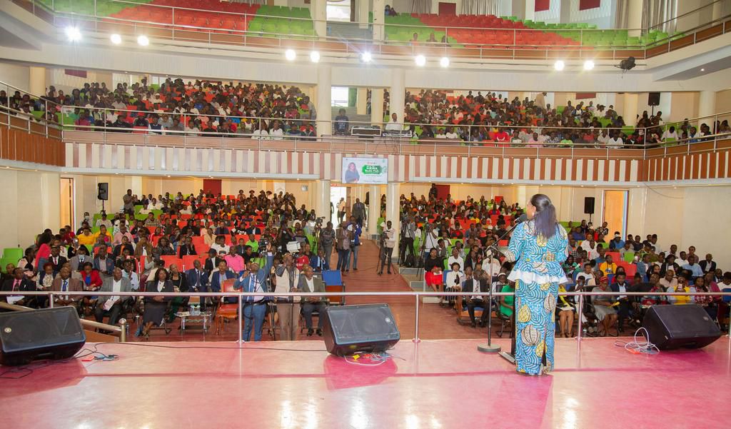 Pastor Dorcas Gachagua speaks at Mount Kenya University on June 2, 2023