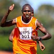 National Police Service Geoffrey Kamworor celebrates his lead ahead of Daniel Simiu in 10km senior men on January 6, 2023 during the National Police Service National Cross Country Championship, at Ngong race Course, Nairobi. Photo/CHRIS OMOLLO Copyrigh...
