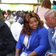 CS Tourism Wildlife and Heritage Peninah Malonza and CS For Education Ezekiel Machogu during the Africa Climate summit at KICC