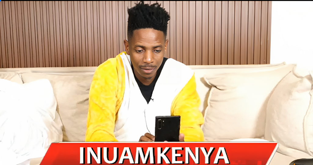 Comedian Eric Omondi during a livestream on his social media channels on August 25, 2023