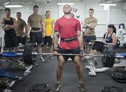 Working out in the gym