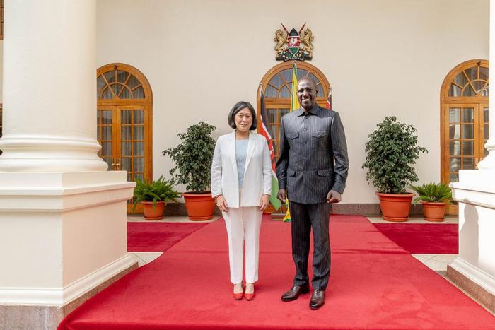 President William Ruto and visiting US Principal Trade Advisor and Spokesperson on U.S. trade policy Ambassador Katherine Tai at State House Nairobi on Wednesday, July 19, 2023