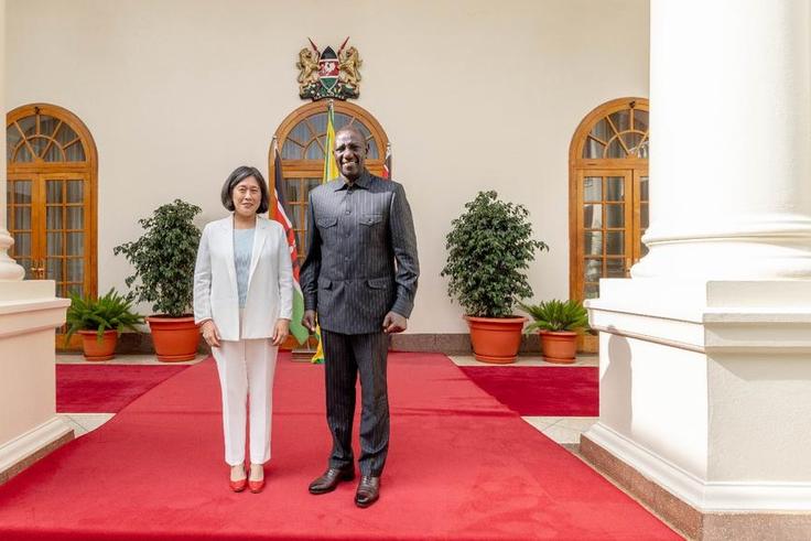 President William Ruto and visiting US Principal Trade Advisor and Spokesperson on U.S. trade policy Ambassador Katherine Tai at State House Nairobi on Wednesday, July 19, 2023