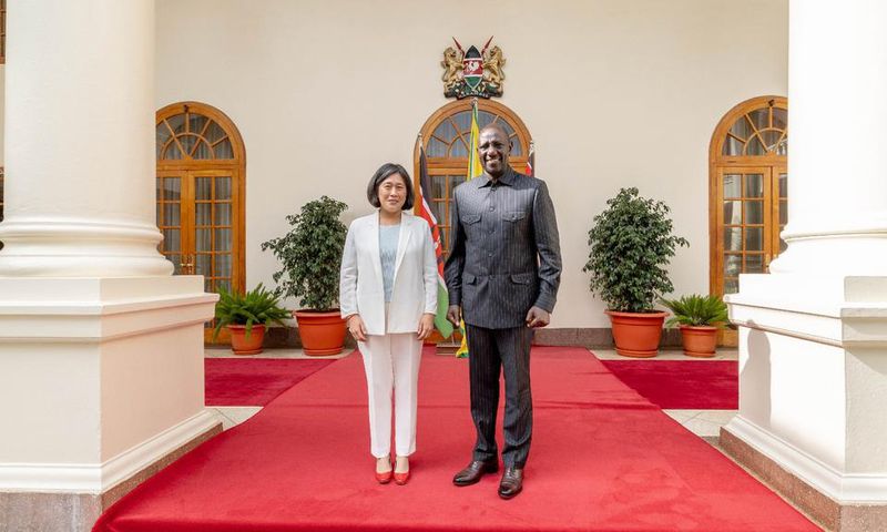 President William Ruto and visiting US Principal Trade Advisor and Spokesperson on U.S. trade policy Ambassador Katherine Tai at State House Nairobi on Wednesday, July 19, 2023