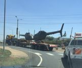 Helicopters being transported by road in Kenya