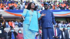 File image of Mama Ida Odinga with Azimio la Umoja leader Raila Odinga