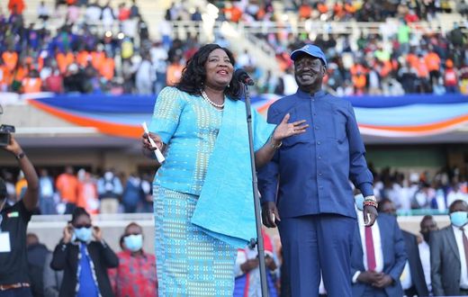 File image of Mama Ida Odinga with Azimio la Umoja leader Raila Odinga