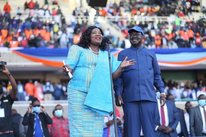 File image of Mama Ida Odinga with Azimio la Umoja leader Raila Odinga