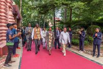 First Lady Rachel Ruto receiving the KISS Humanitarian award