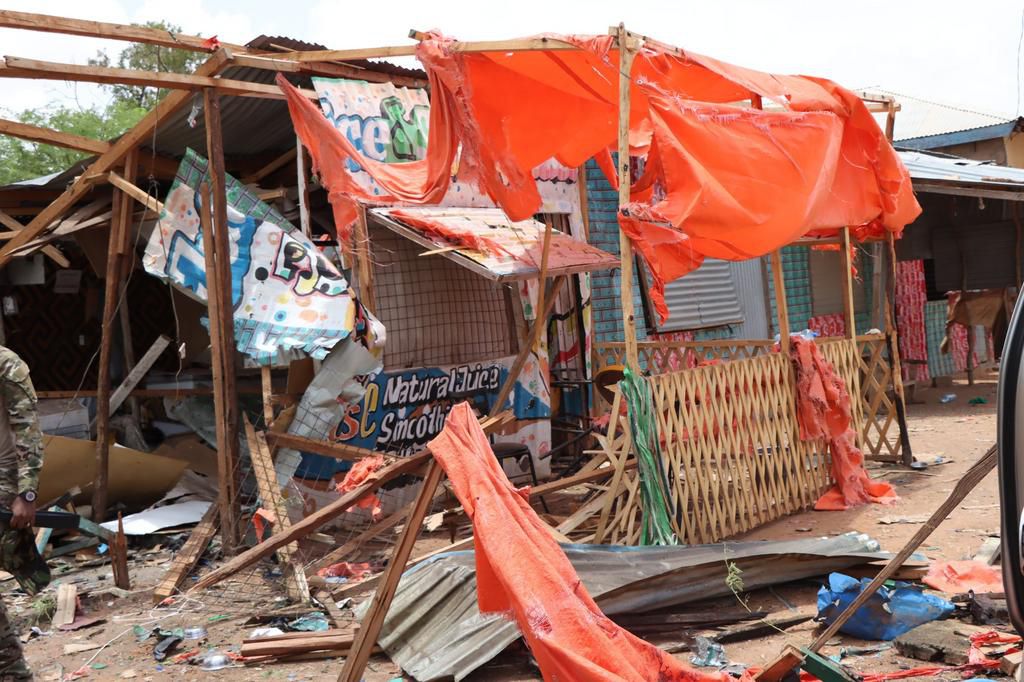 Scenes after an attack at Mama Samaki Hotel in Mandera Town that occurred on Monday, March 25.