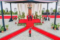 Kenyan President William Ruto and  Italian President Sergio Mattarella at State House on March 14