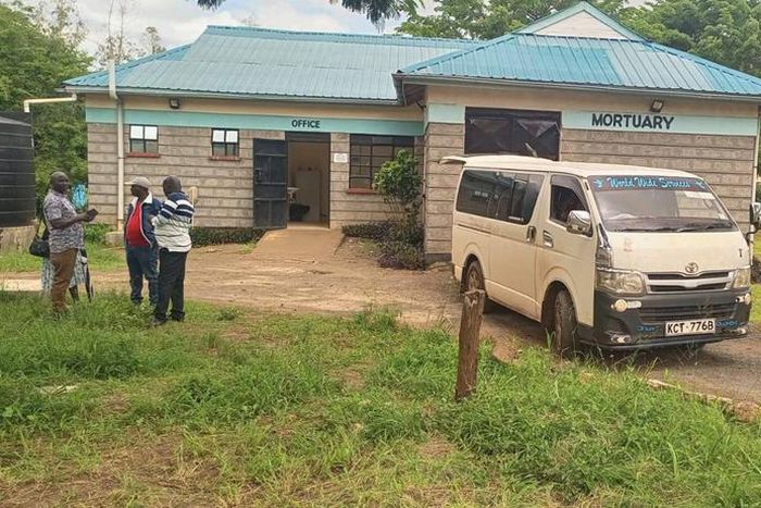 A vehicle which transported the body of Kilome MP Thuddeus Nzambia's brother David Mwina Nzambia who was swept by floods