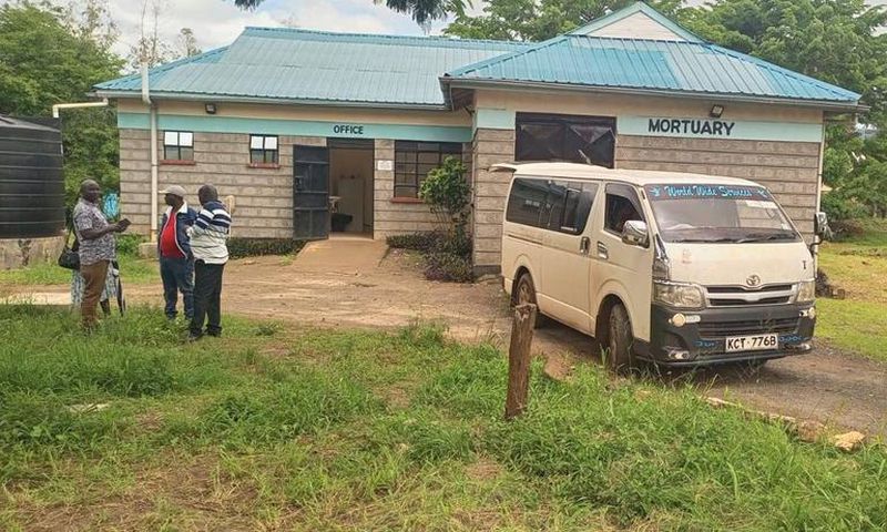 A vehicle which transported the body of Kilome MP Thuddeus Nzambia's brother David Mwina Nzambia who was swept by floods
