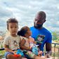 Dennis Ombachi with his son Remy and daughter Sasha