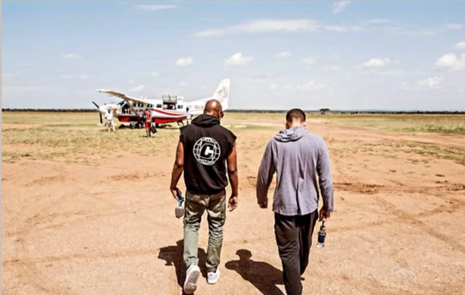 Dave Chappelle during his vacation at the Maasai Mara Game Reserve