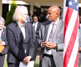 A joint media briefing by the United States Ambassador Meg Whitman and the Director DCI Mohamed Amin at the DCI headquarters