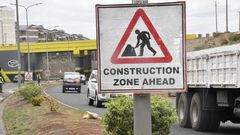 A road sign on a road in Nairobi