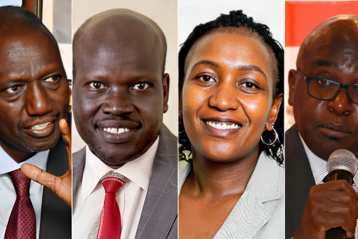 A collage of President William Ruto, Kenya Power CEO Joseph Siror, Hustler Fund Ag. CEO Elizabeth Nkukuu and KRA Commissioner General Humphrey Wattanga