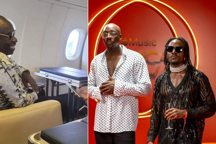 A collage of Deputy President Rigathi Gachagua and Sauti Sol's Bien and Savara