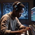 An AI-generated image of a sound director at work
