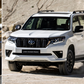 A collage of the Volkswagen Tiguan Allspace and Toyota Land Cruiser Prado