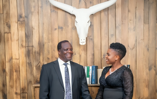 Former Kakamega Governor and ODM Deputy Leader, Wycliffe Oparanya with Mary Biketi