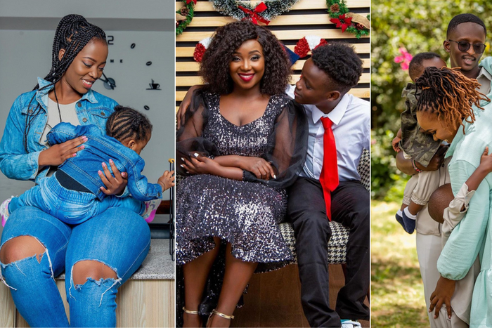 Corazon Kwamboka & her daughter, Kate Actress & her son and Njugush & his family
